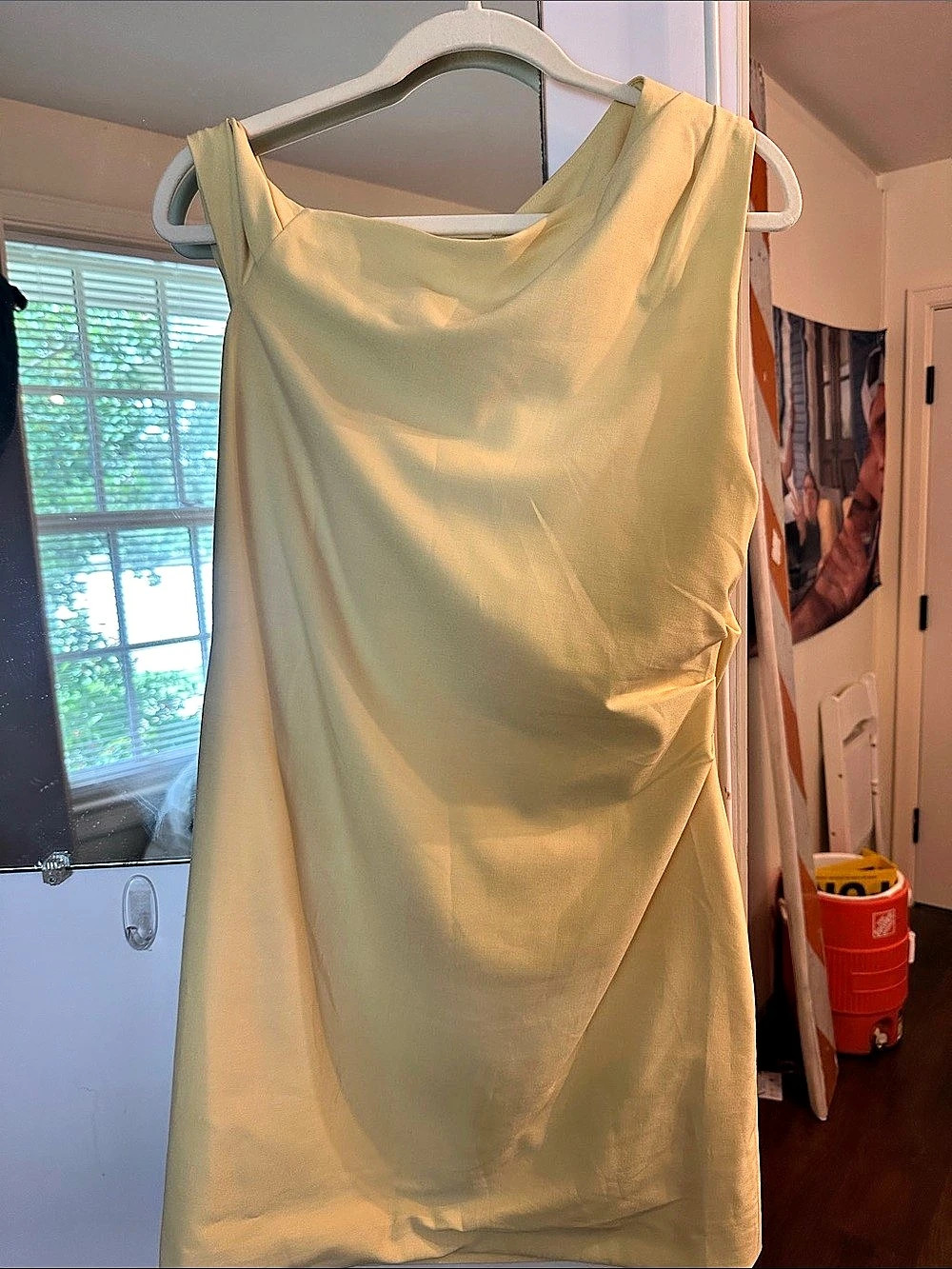 Draped Mini Dress in Yellow Like New Extro&vert